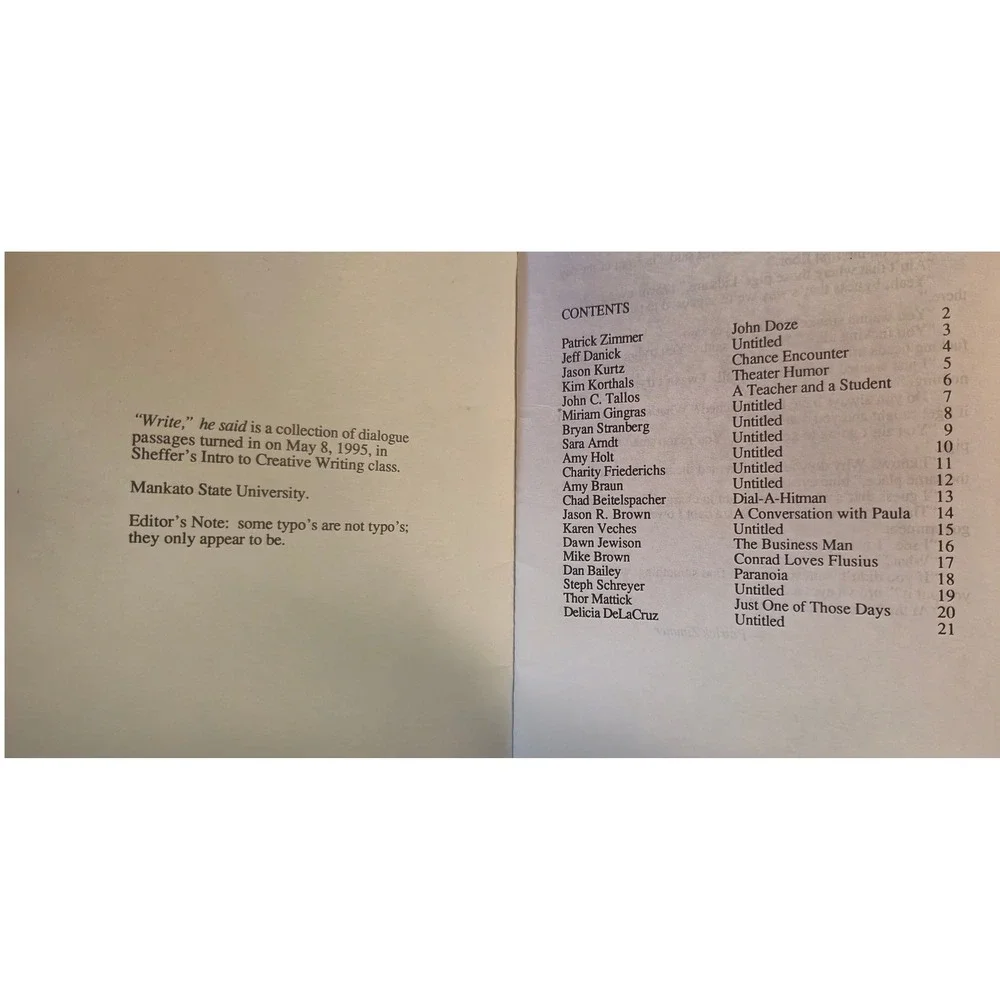 Lot of 5 Vintage 1995 Mankato State University Creative‎ Writing Zines Poetry